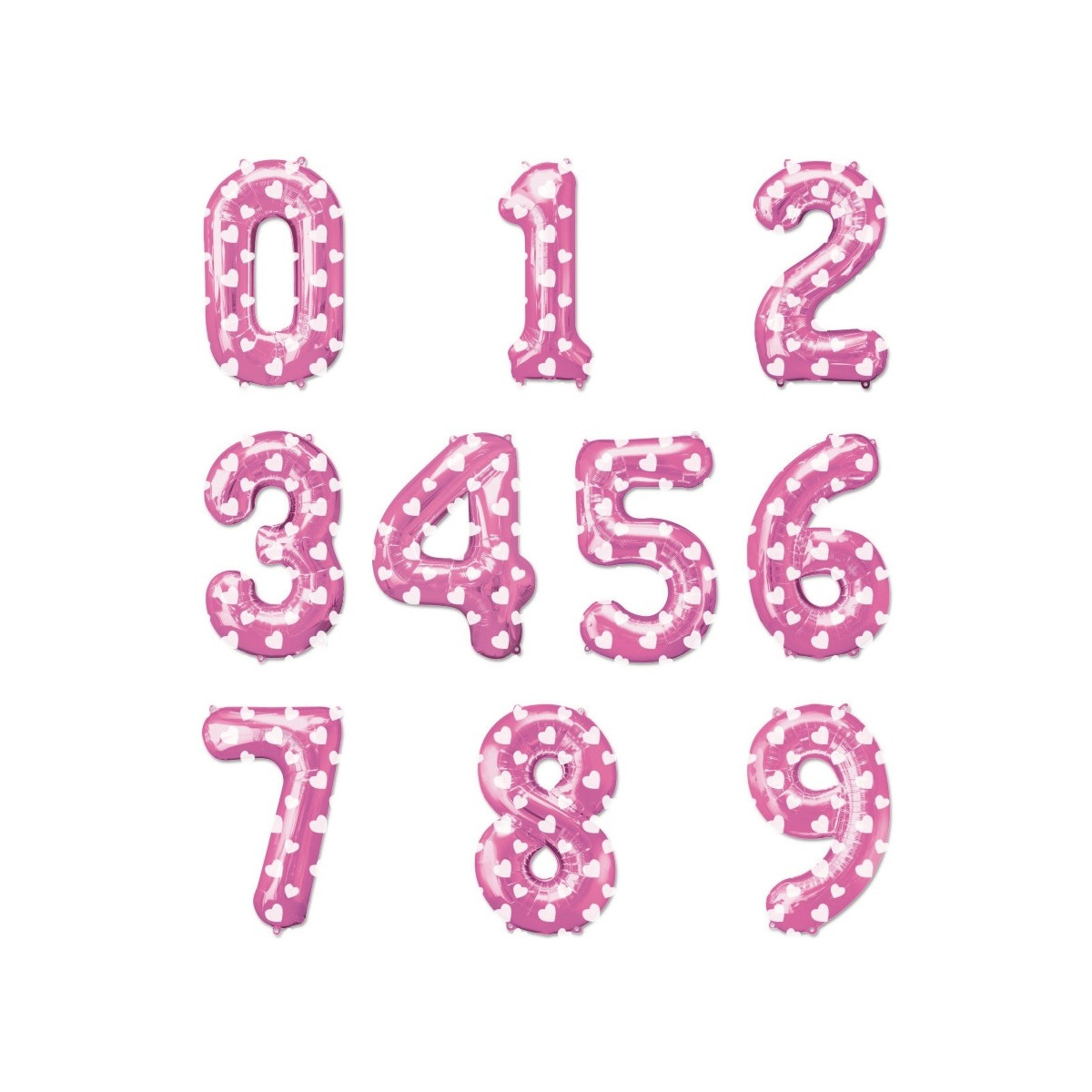 Globos rosas de números