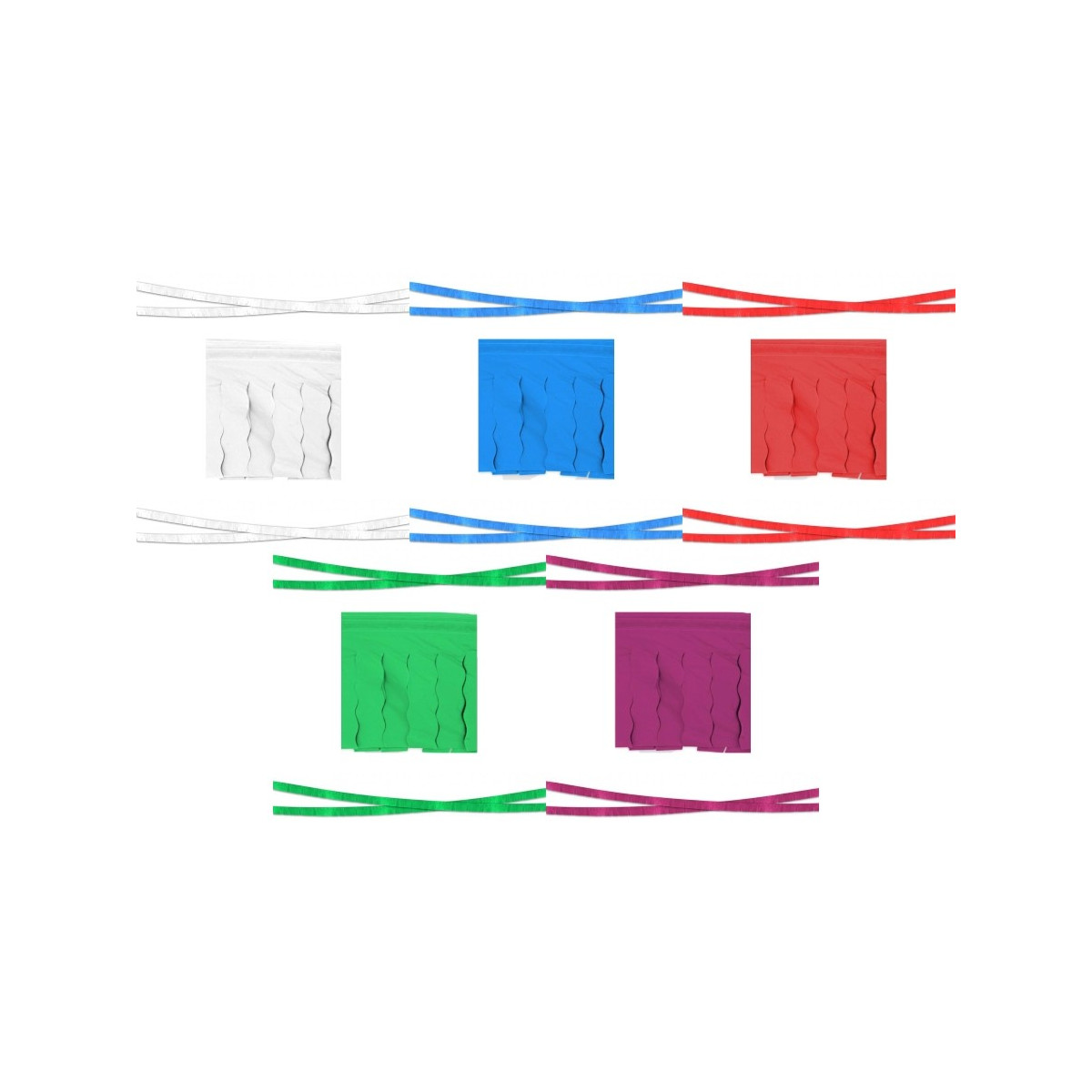 Guirnalda flecos de plástico 20m: Decoración colorida para fiestas, bodas y comuniones