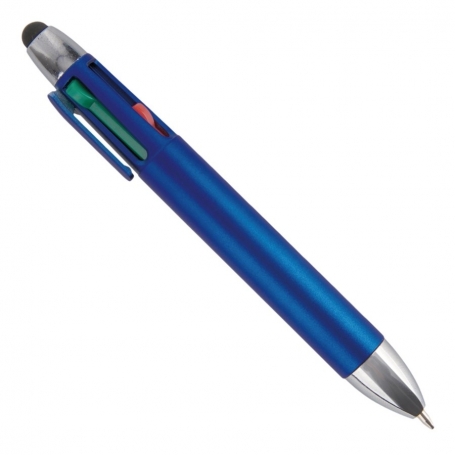 Bolígrafo con cuatro colores personalizado con adhesivo para invitados