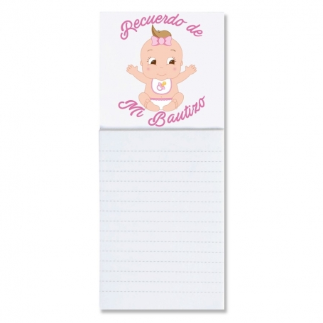 Libreta Con Imán Para Bautizo De Niña
