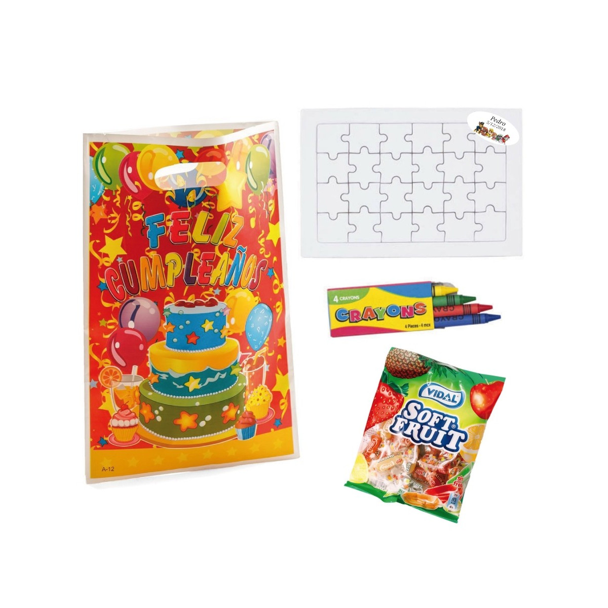 Puzzle con chuches para cumpleaños personalizado