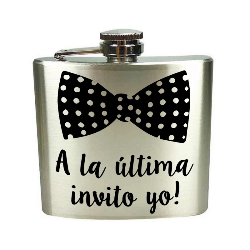 Petaca Detalles Invitados Con Adhesivo Pajarita Y Frase Petaca Detalles Invitados Con Adhesivo Pajarita Y Frase
