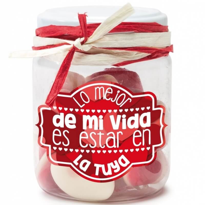 Tarros de chuches con mensajes