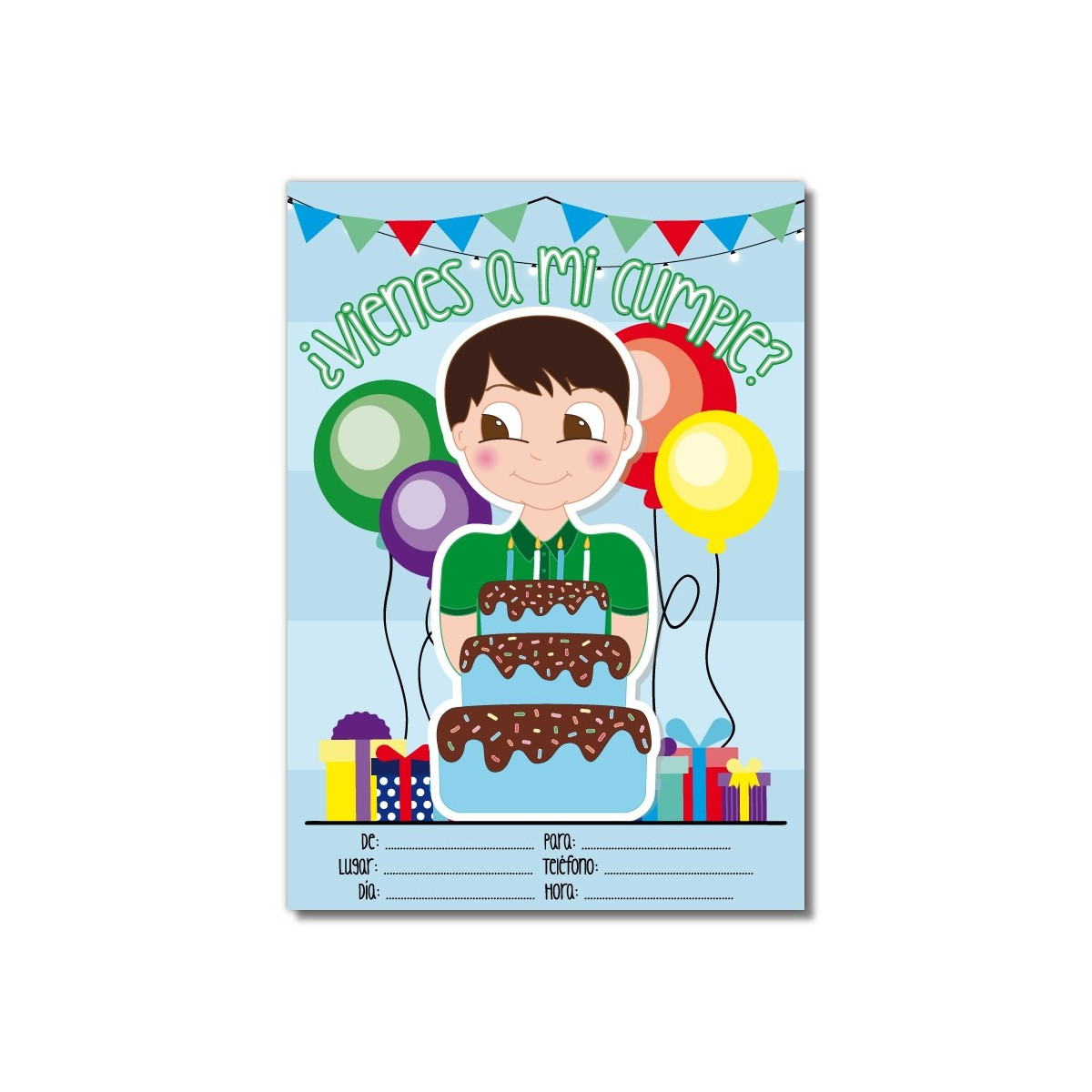 Invitación para cumpleaños para chicos