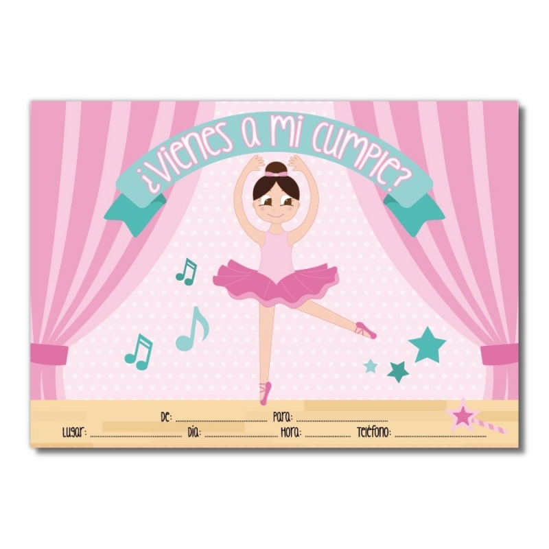 Invitación Para Cumpleaños De Ballet Invitación Para Cumpleaños De Ballet