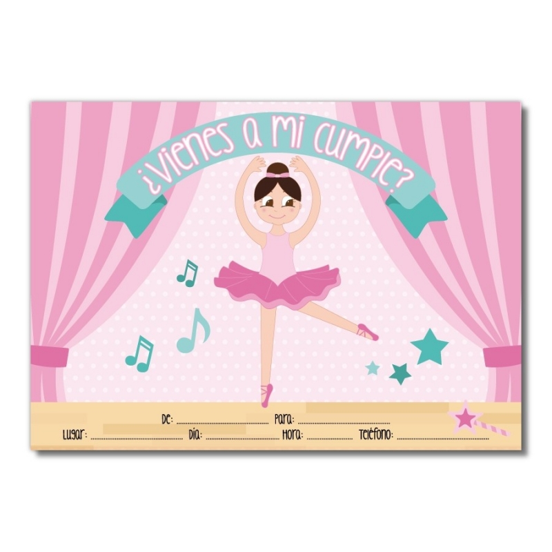 Invitación para cumpleaños de ballet