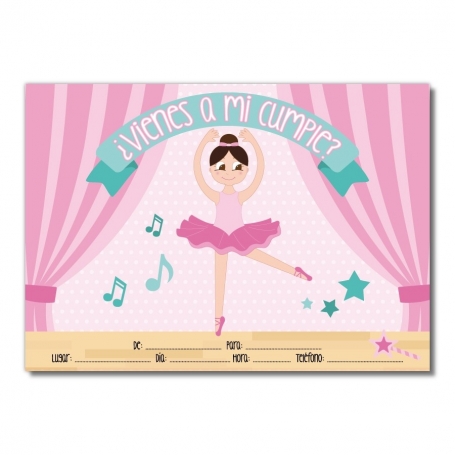 Invitación Para Cumpleaños De Ballet