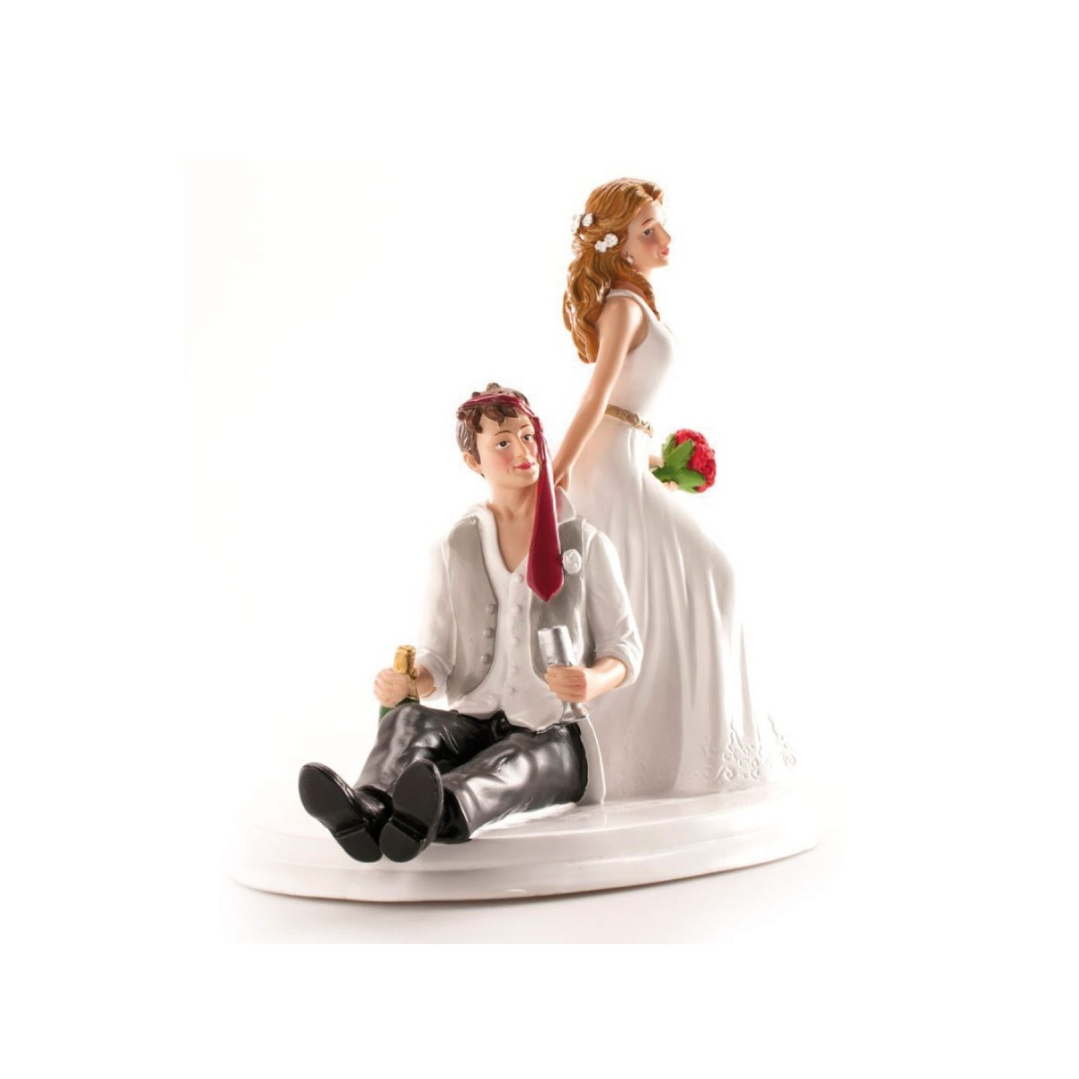Figura tarta boda novio bebido originales