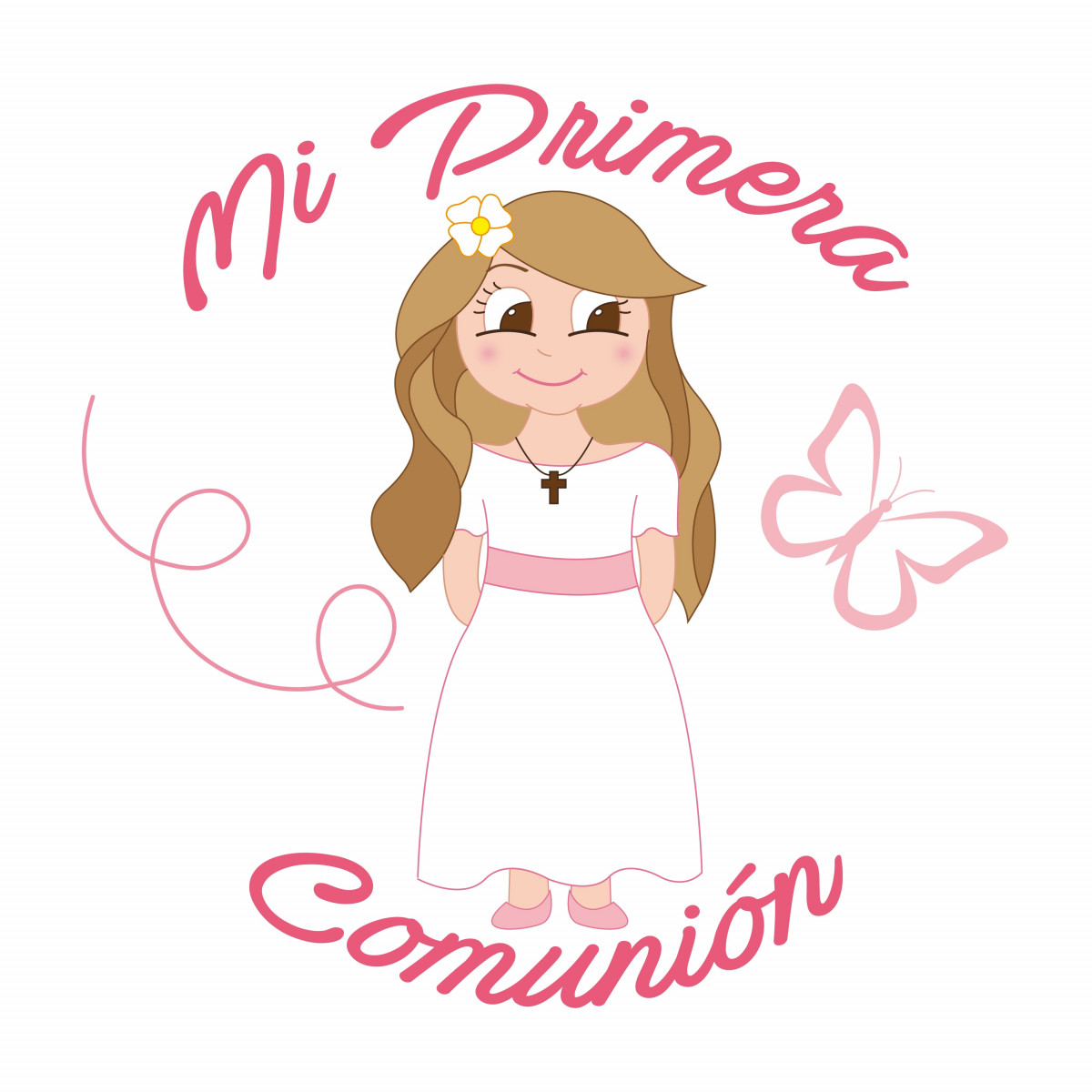 Pegatinas blancas comunión niña