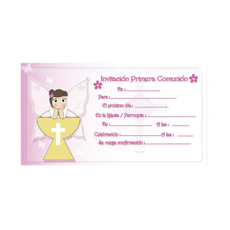 Invitación De Comunión Niña Invitación De Comunión Niña