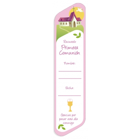 Pack 25 Marcapáginas De Comunión Rosa