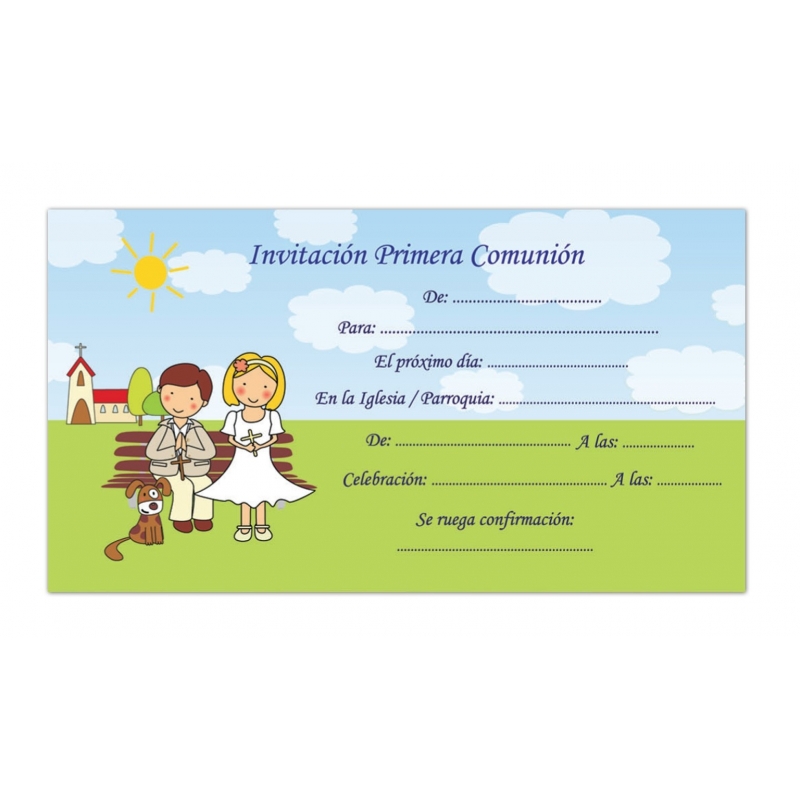Pack 10 Invitación Para Comunión Original Pack 10 Invitación Para Comunión Original