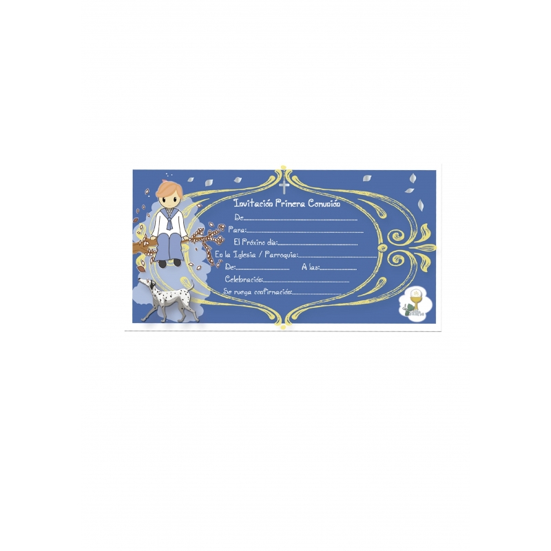 Pack 10 Invitaciones Para Comunión Niño Azul Pack 10 Invitaciones Para Comunión Niño Azul