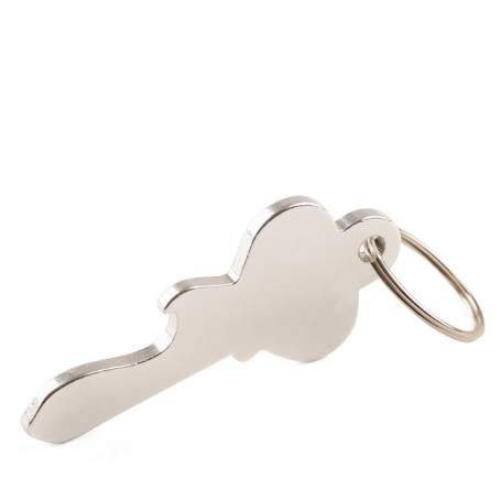 Llavero abridor bautizo en forma de llave en caja de presentación con adhesivo personalizable