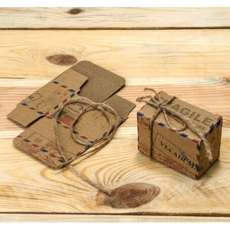 Caja Air Mail Con Cordón Rústico