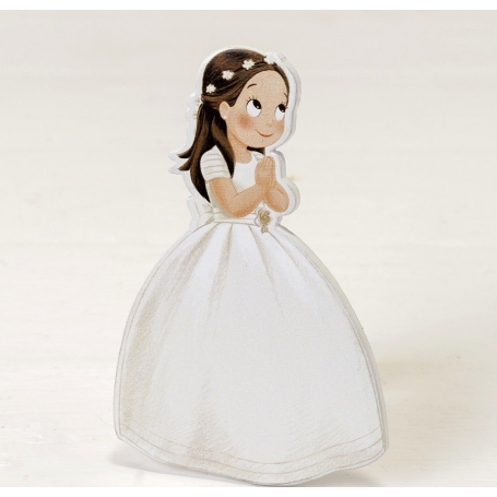 Figura 2d Niña Comunión Vestido Largo Y Corona