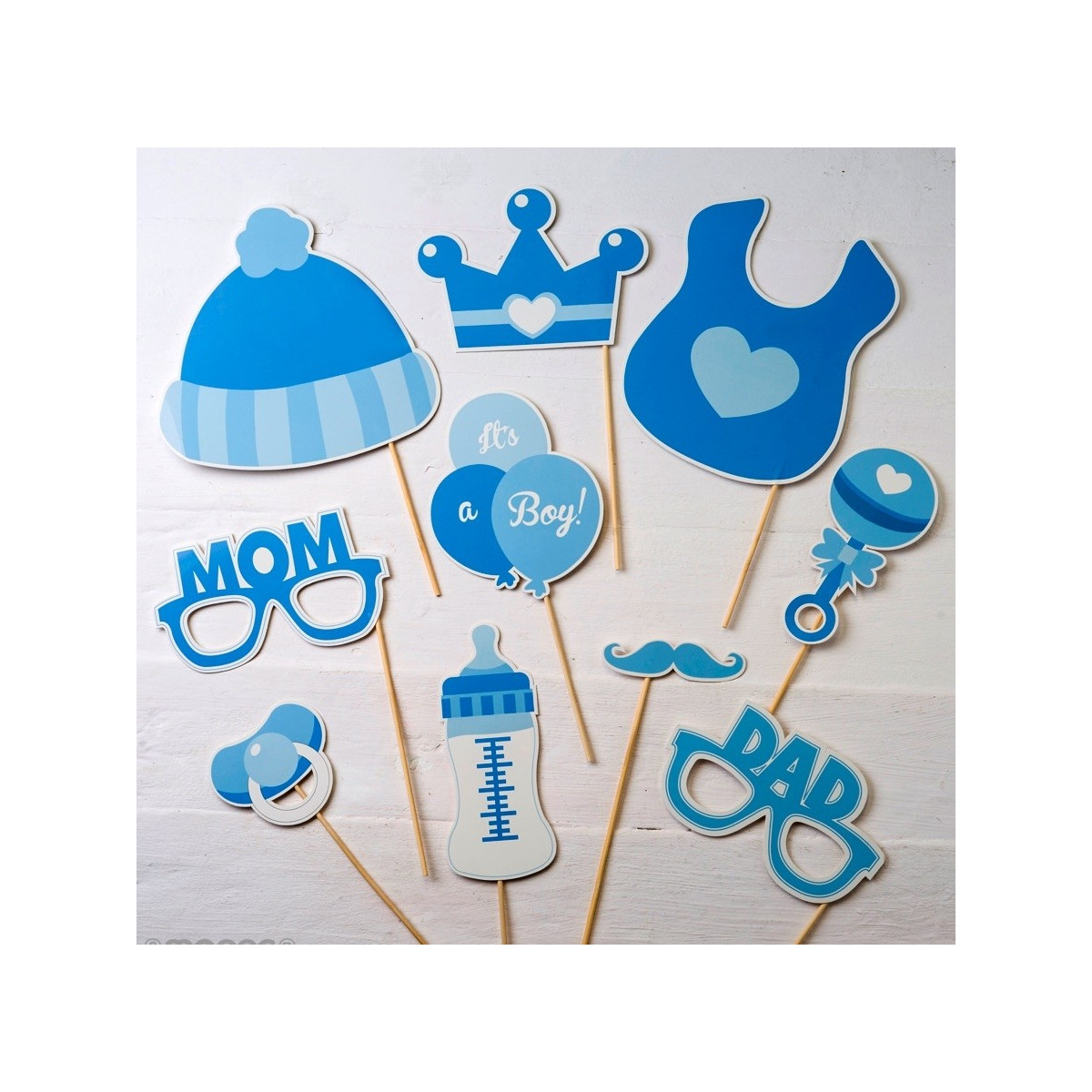 Set de postizos infantil en color azul 10 piezas
