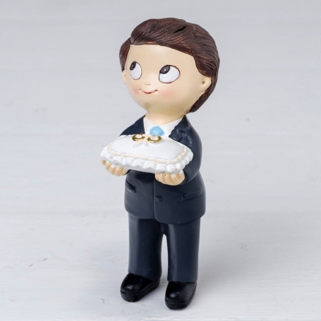 Figura Niño Con Anillos Para Tarta De Boda Barata