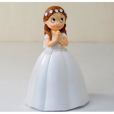 Figura Comunión Niña Vestido Largo Y Corona