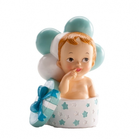 Figura de Bebé en Caja Recuerdo de Bautizo y Decoración Especial