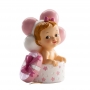 Figura de Bebé en Caja con Lazo Recuerdo de Bautizo para Niña