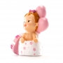 Figura de Bebé en Caja con Lazo Recuerdo de Bautizo para Niña