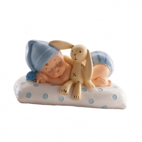 Figura de bautizo para tarta con bebé durmiendo
