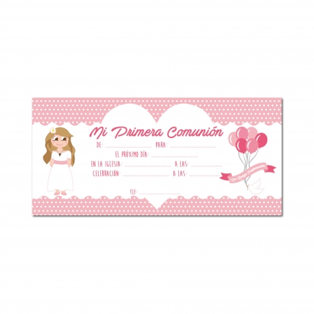 Invitación Para Primera Comunión Niña