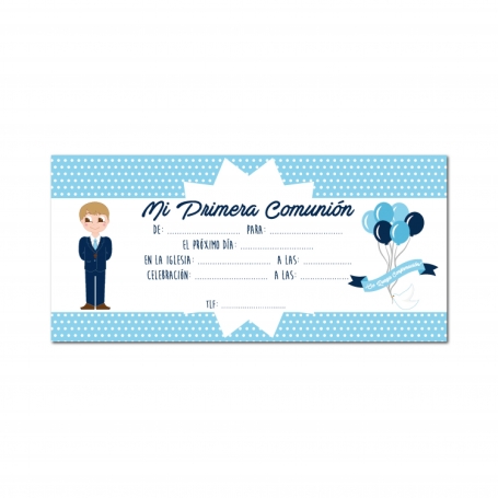 Invitación Para Primera Comunión Niño