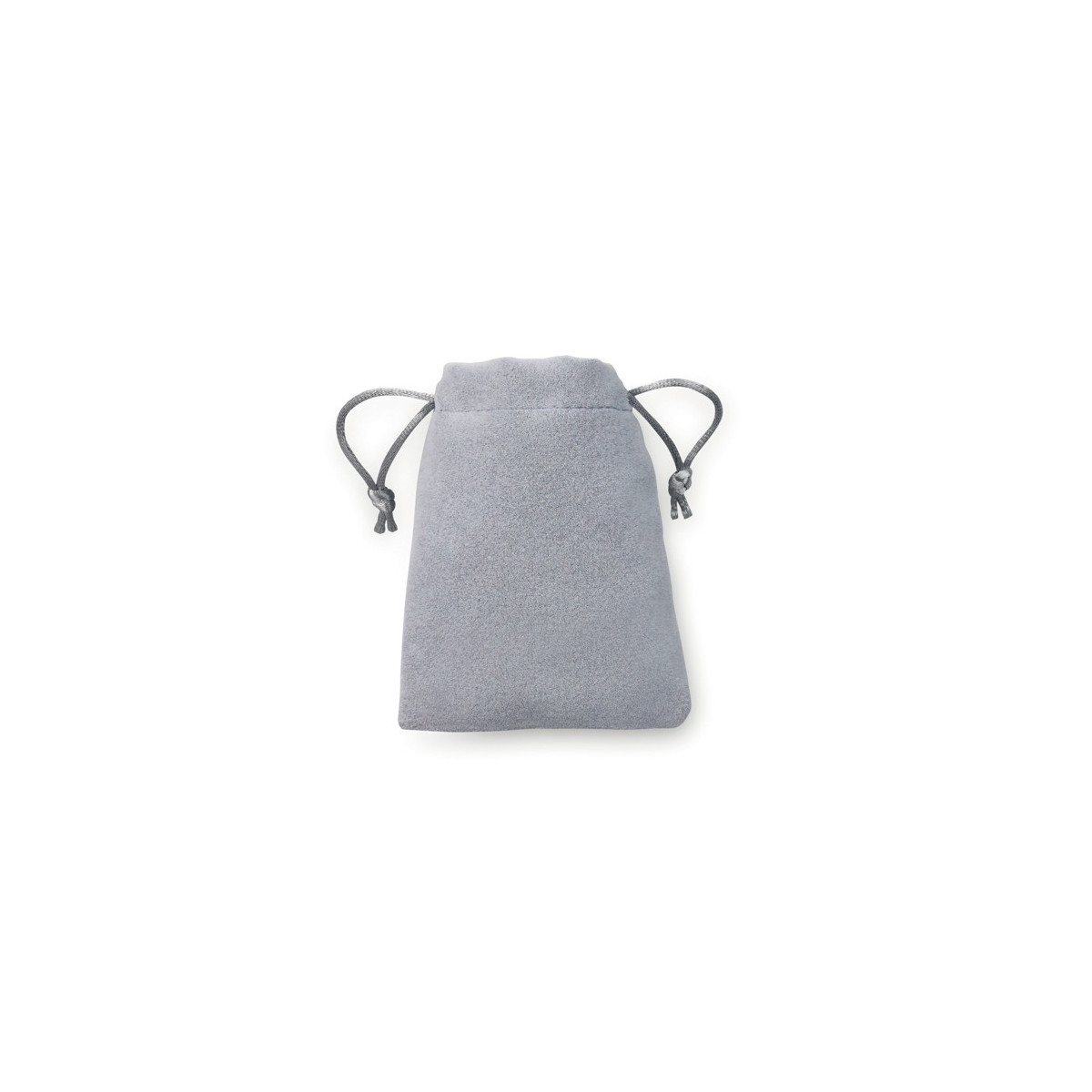 Bolsa antelina joyería en color gris plata con cordón de cierre