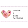 Adhesivo personalizado de boda