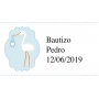 Adhesivo Personalizado De Bautizo Celeste