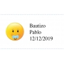 Adhesivo Personalizado Bautizo De Emoji