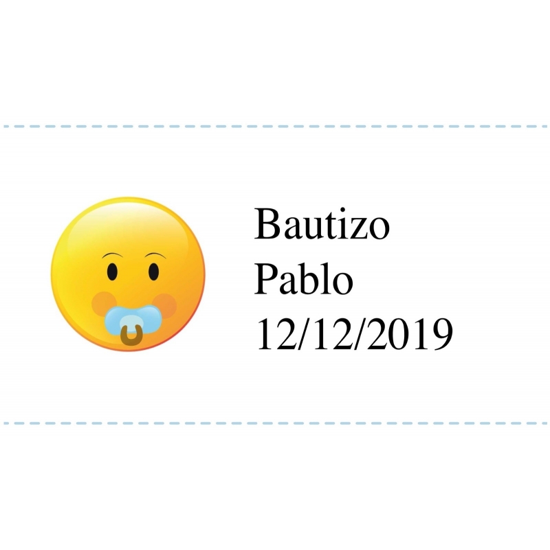 Adhesivo personalizado bautizo de emoji