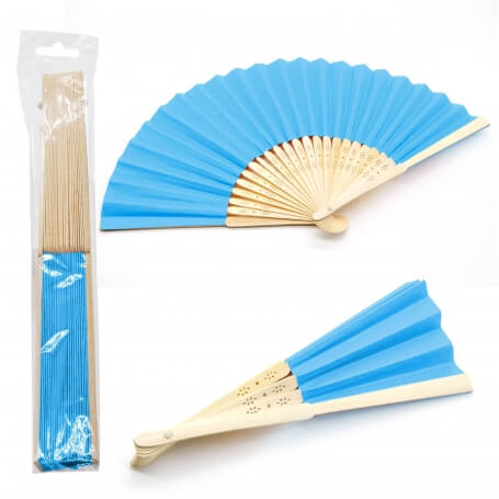 Abanico De Madera De Color Azul Turquesa