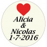 Adhesivos Redondos de 3cm Personalizados para Bodas