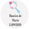 Adhesivos Redondos de 3cm Personalizados para Bautizo