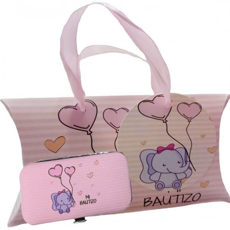 Caja con set de manicura niña bautizo