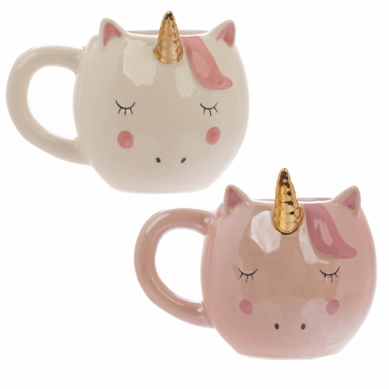 Taza con forma de unicornio