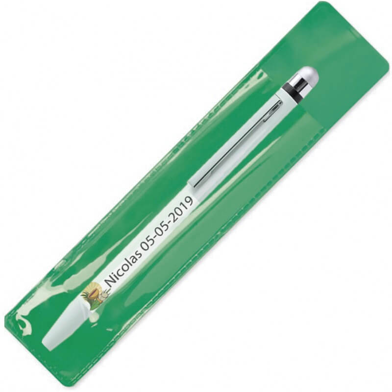 Bolígrafo antibacteriano con funda personalizable